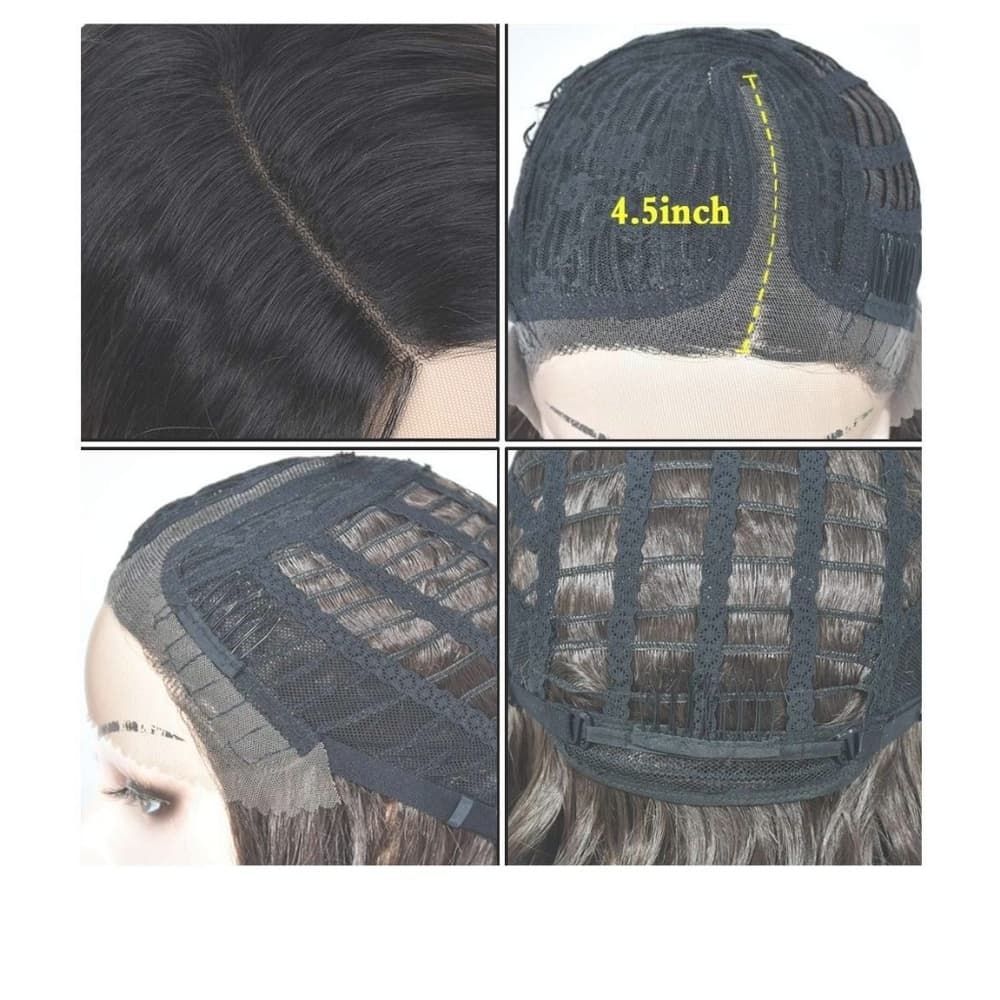 Dark Wavy Brown Lace Front Wig - Thumbnail 5