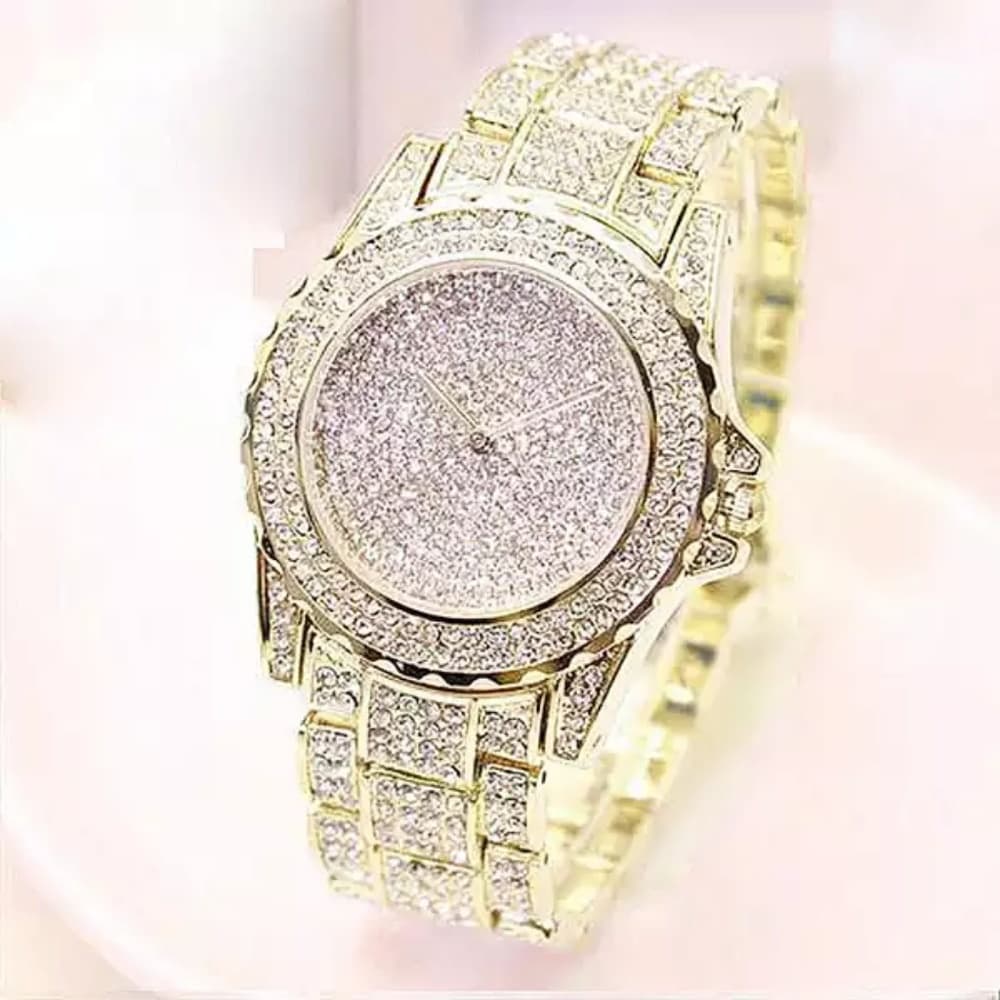Men iced out gold full diamond bling bling watch - Thumbnail 2