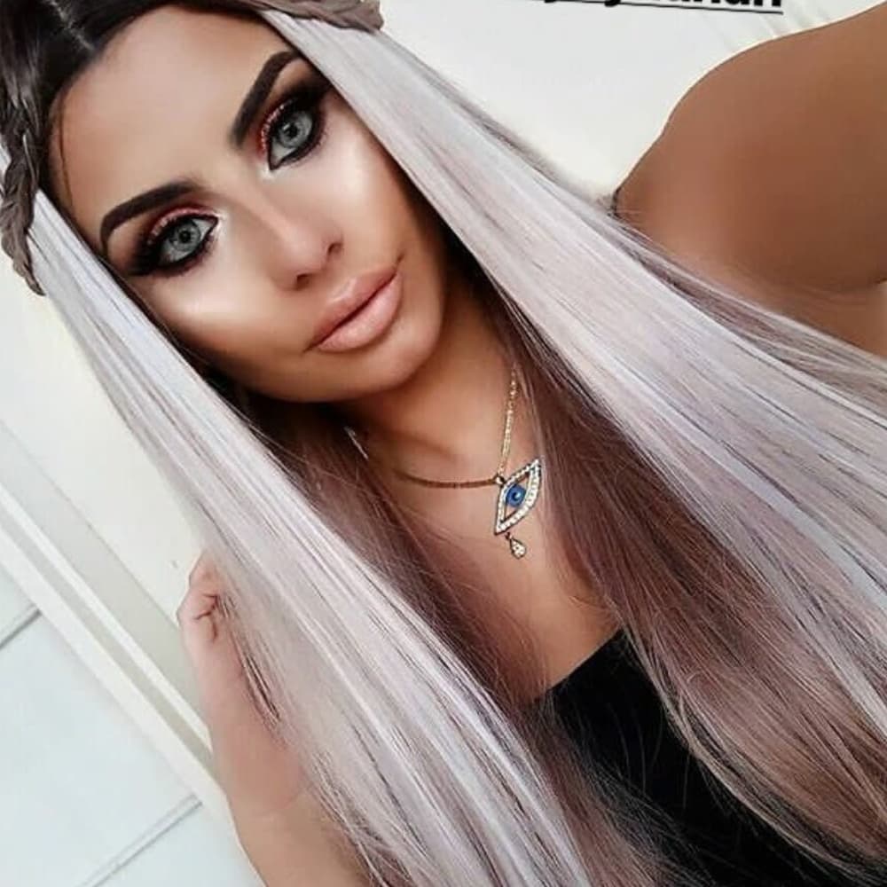 Ash Blonde White Lace Front Wig 22-24 inches!! - Thumbnail 8