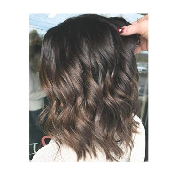 Dark Wavy Brown Lace Front Wig - Thumbnail 7