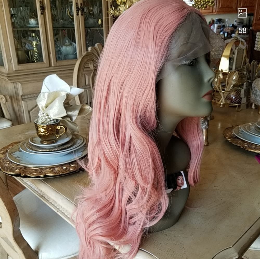 Pink Peach Beauty Lace Front Wig - Thumbnail 4
