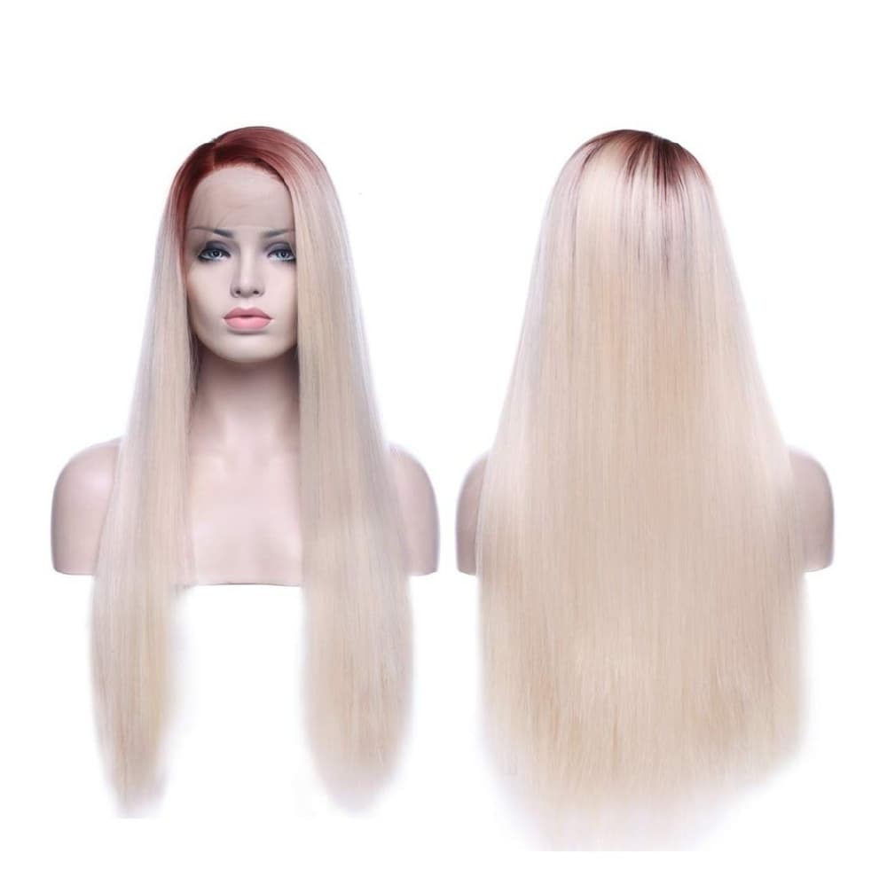 Ombre Brown Red Blonde Lace Front Wig 28 inch - Thumbnail 6