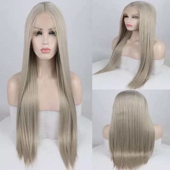 Ash Blonde Lace Front Wig - Thumbnail 3