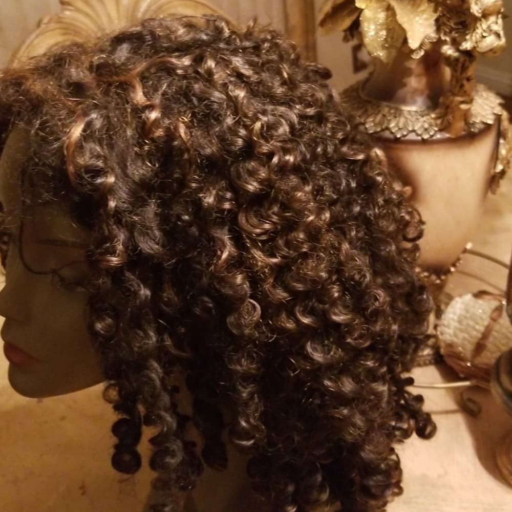 Used Curly lace Front Wig #1b/30 - Thumbnail 2