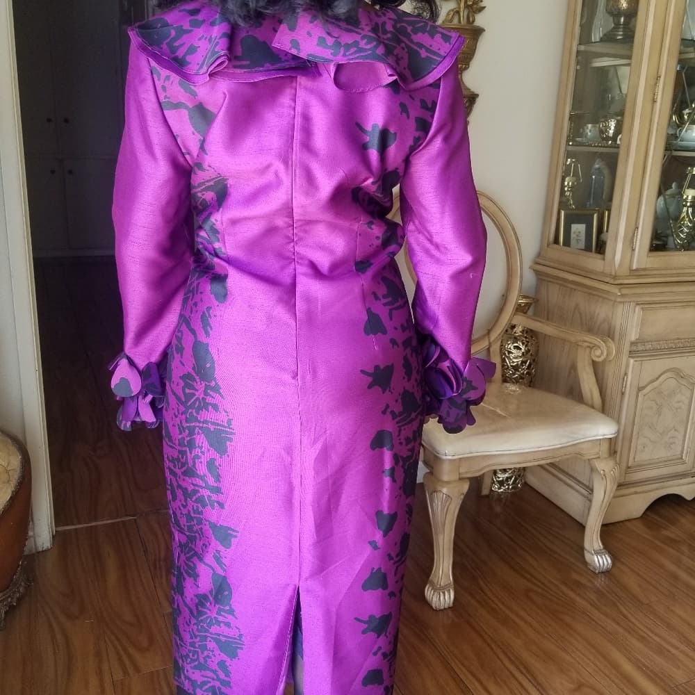 Purple Flower Beauty Dress Size 8 - Thumbnail 2