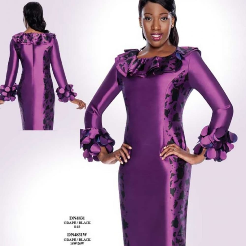Purple Flower Beauty Dress Size 8 - Thumbnail 8
