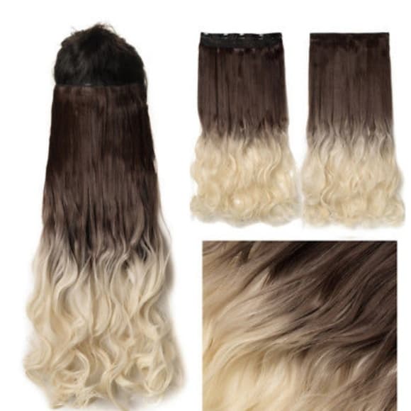 Brown to Blonde Full Head Clip in Extension - Thumbnail 3
