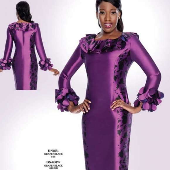 Purple Flower Beauty Dress Size 8 - Thumbnail 9