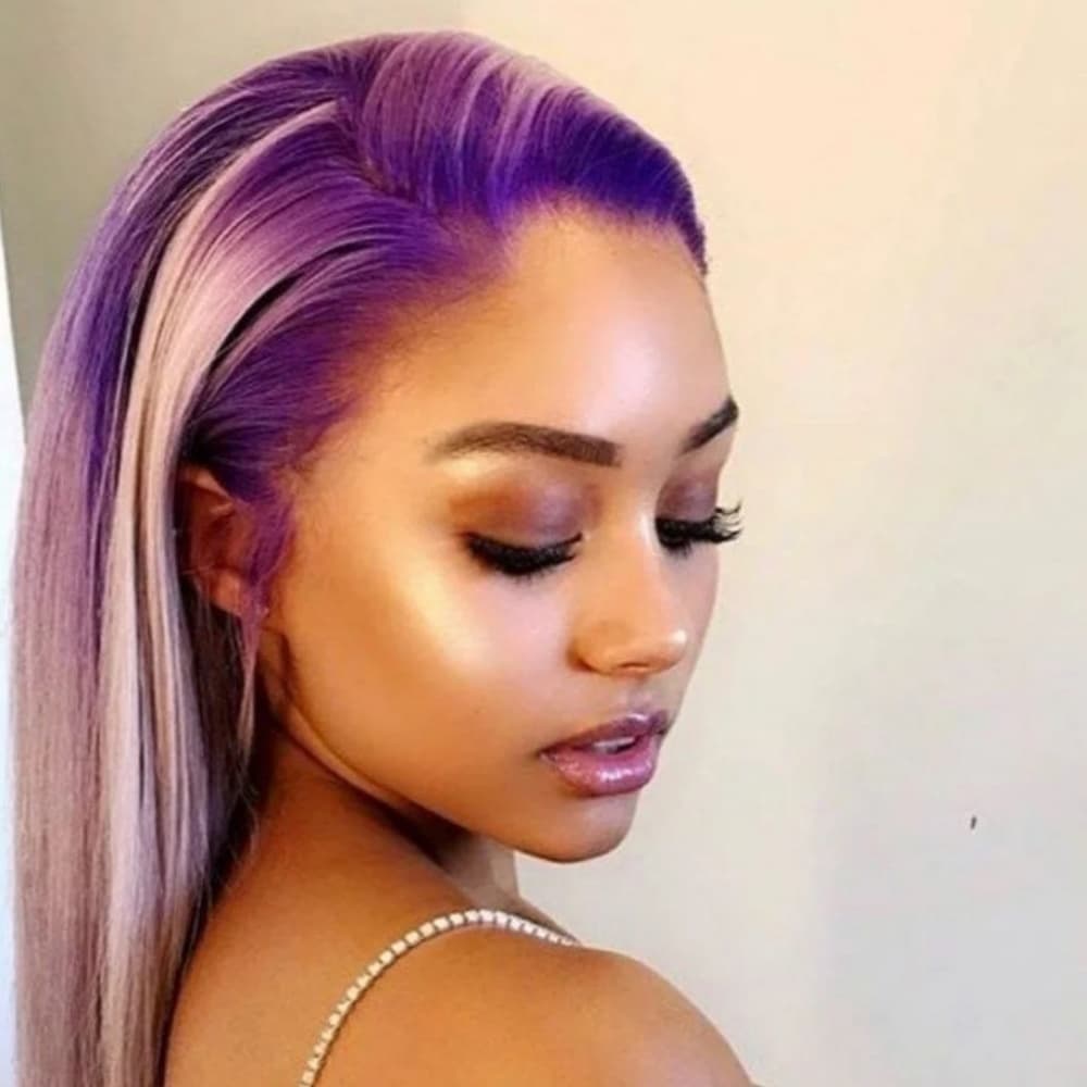 Purple Pink Ombre Lace Front Wig - Thumbnail 2