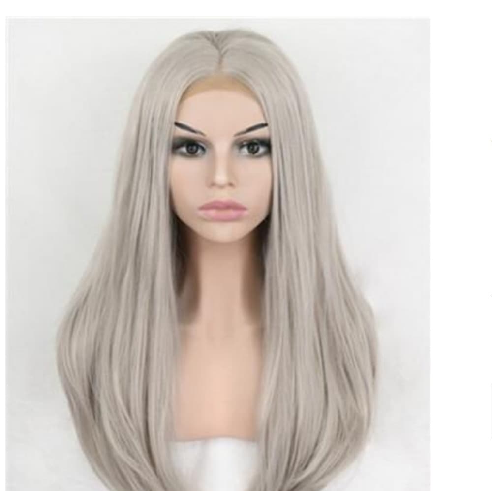 White Ash Blonde Lace Front Wig 20-24 inches - Thumbnail 2