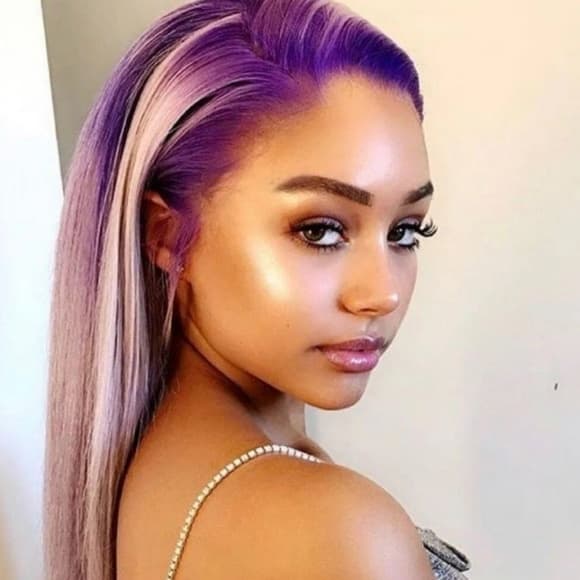 Purple Pink Ombre Lace Front Wig - Thumbnail 5