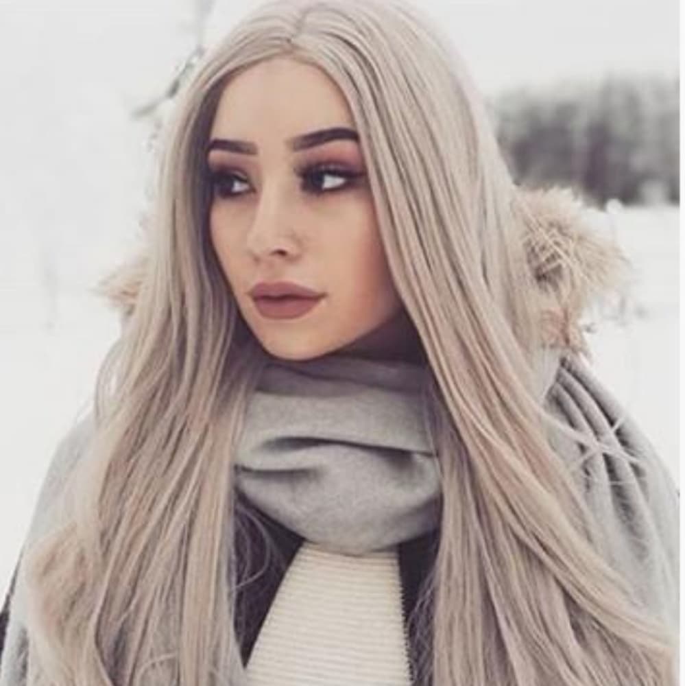 White Ash Blonde Lace Front Wig 20-24 inches - Thumbnail 4
