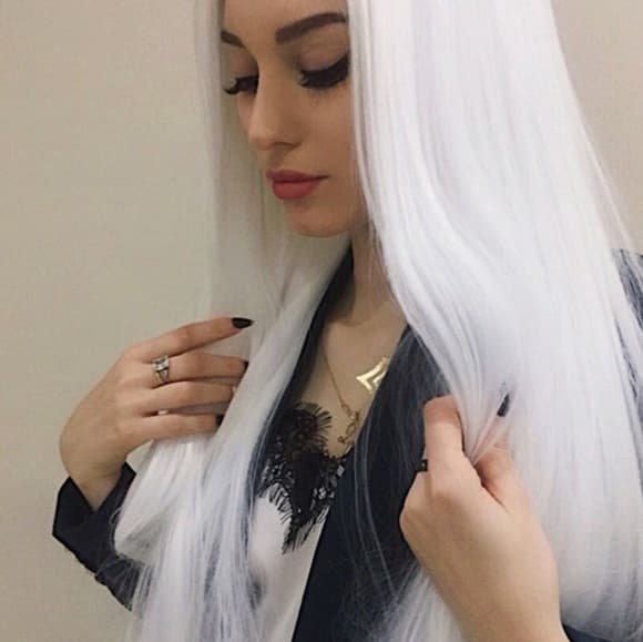 Ghost White Beauty Lace Front Wig - Thumbnail 2