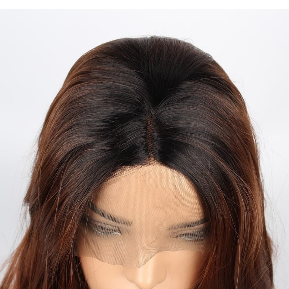 Ombre Dark Auburn lacefront Wig - Thumbnail 3