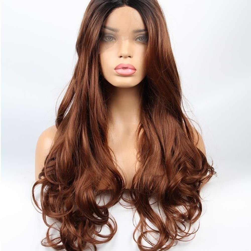 Ombre Dark Auburn lacefront Wig - Thumbnail 5