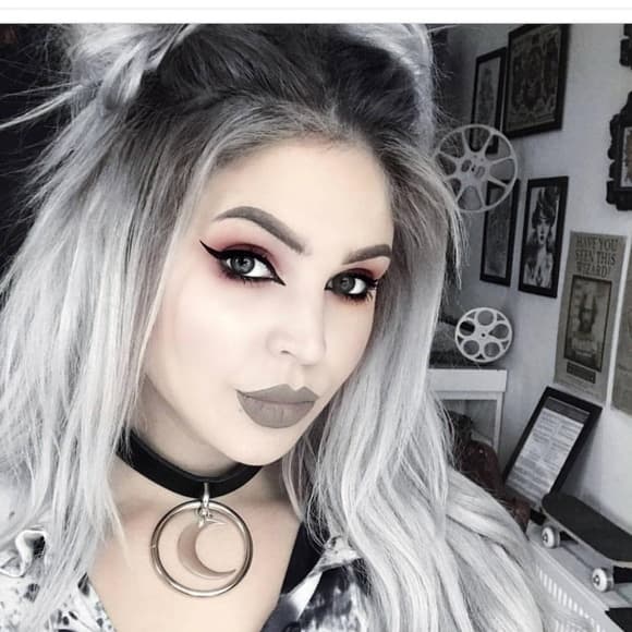 Ombre Black Gray Lace Front Wig - Thumbnail 5
