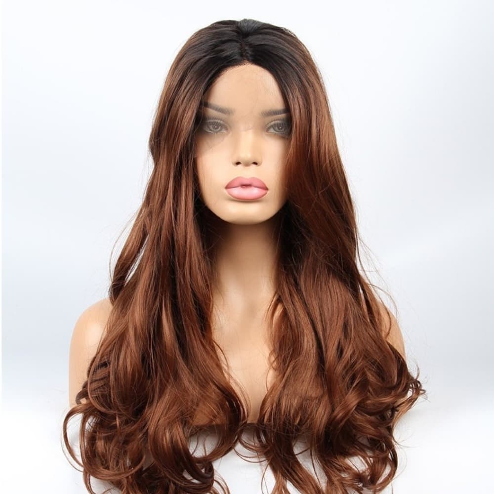 Ombre Dark Auburn lacefront Wig - Thumbnail 6