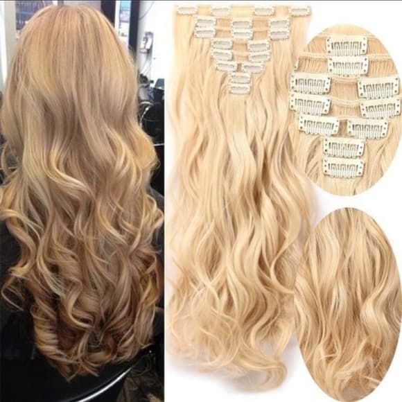 Blonde Beauty Full Head Clip in Extension - Thumbnail 2