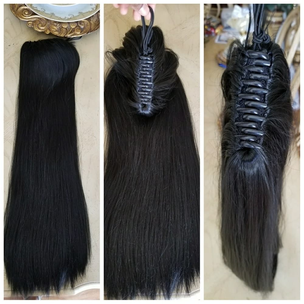 Black Drawstring Ponytail - Thumbnail 2