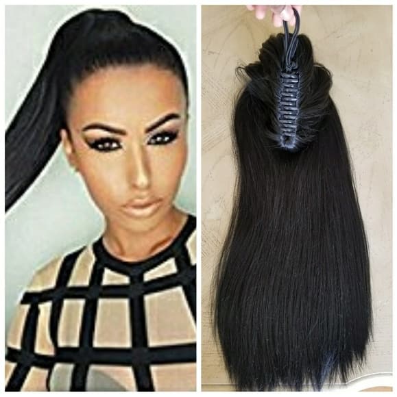 Black Drawstring Ponytail - Thumbnail 5
