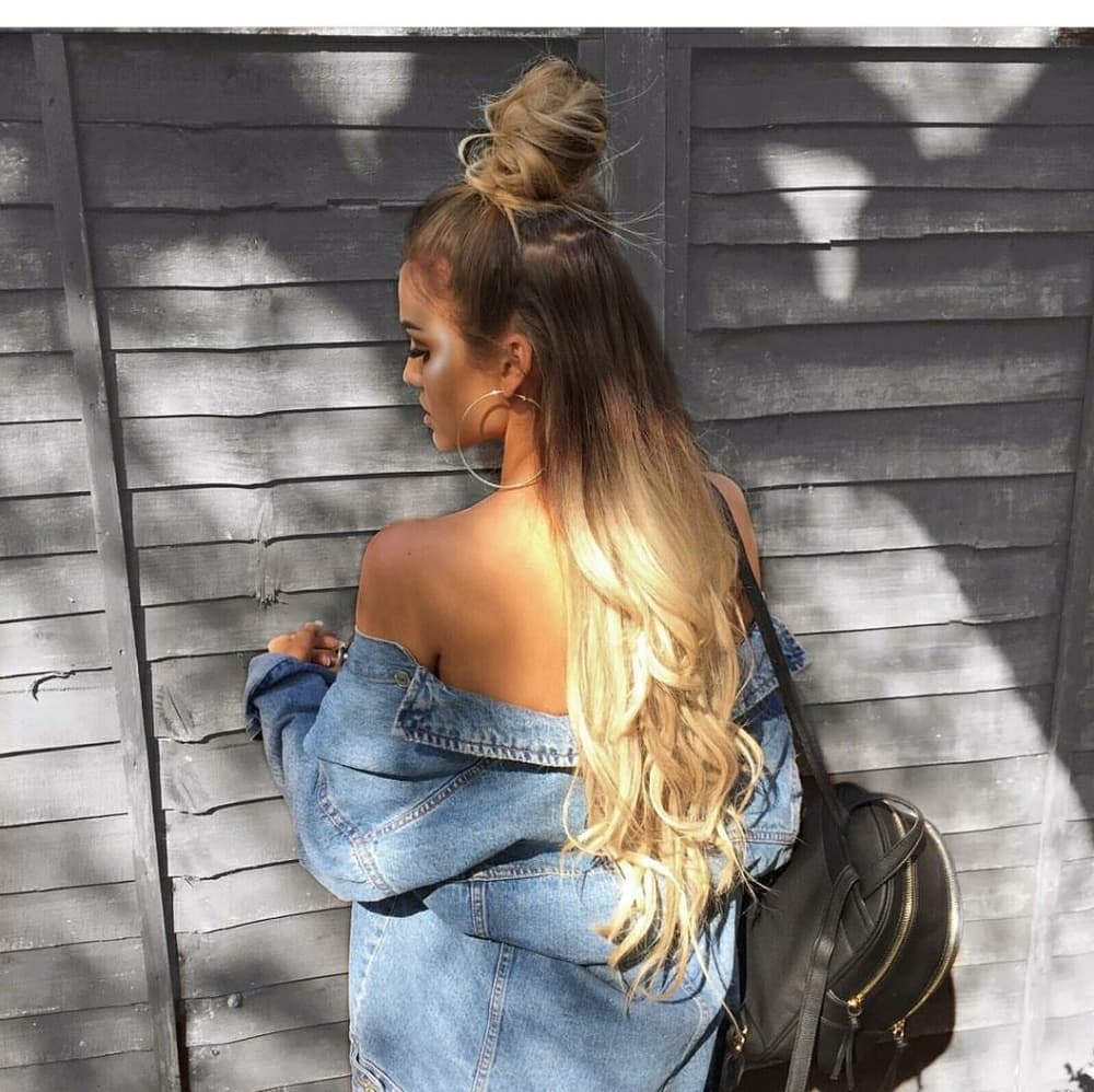 Ombre light Brown to Blonde Clip in Extension - Thumbnail 8