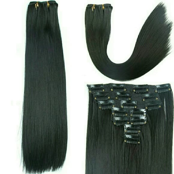 Beautiful Full Head Clip In Extension Black