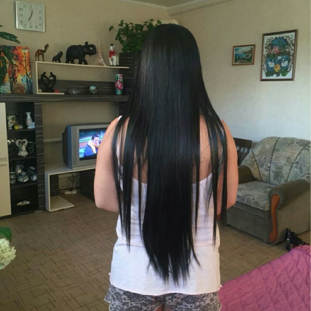 Black One Piece Clip In Extension 24-26 inch - Thumbnail 3