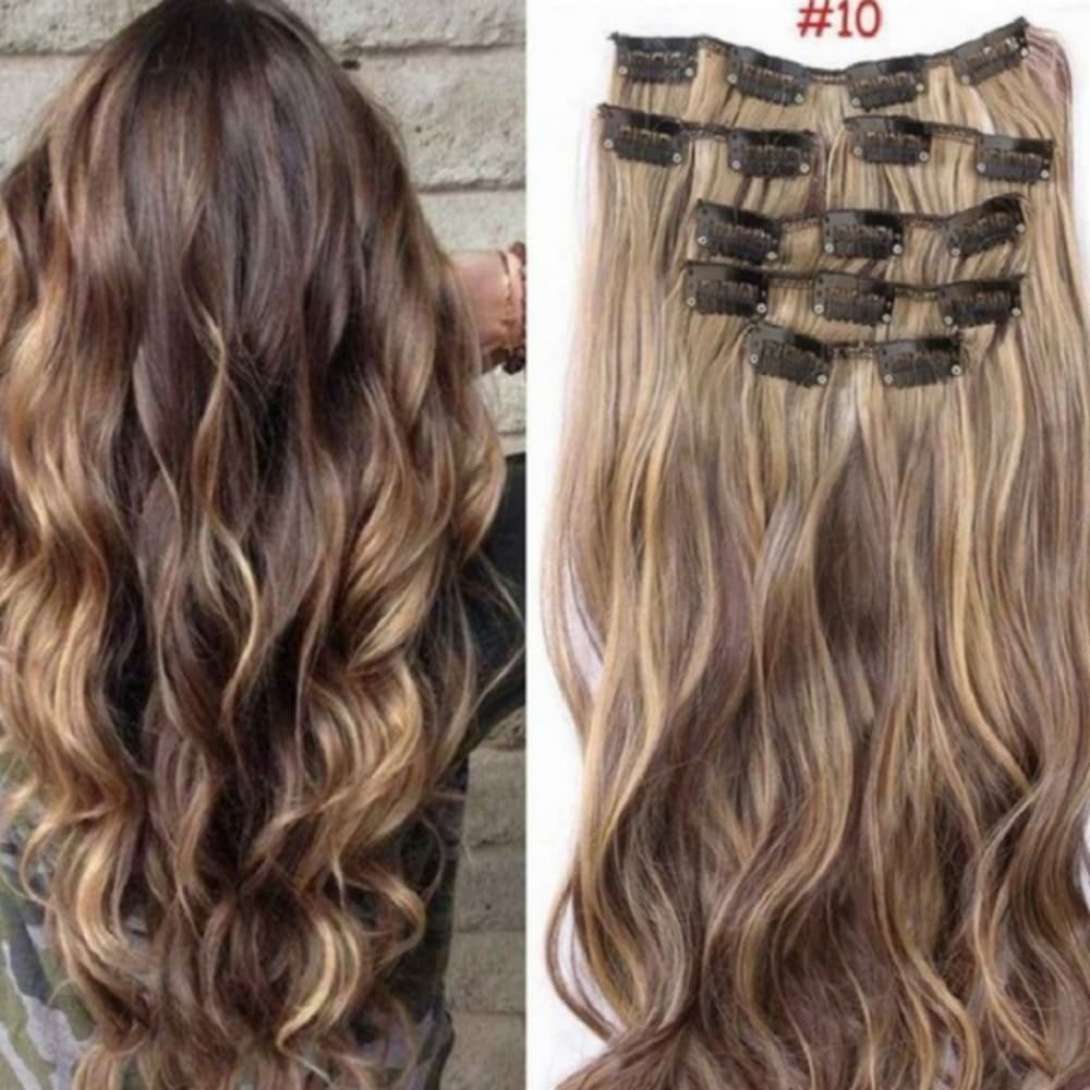 Brown Blonde Full Head clip in Extension - Thumbnail 8