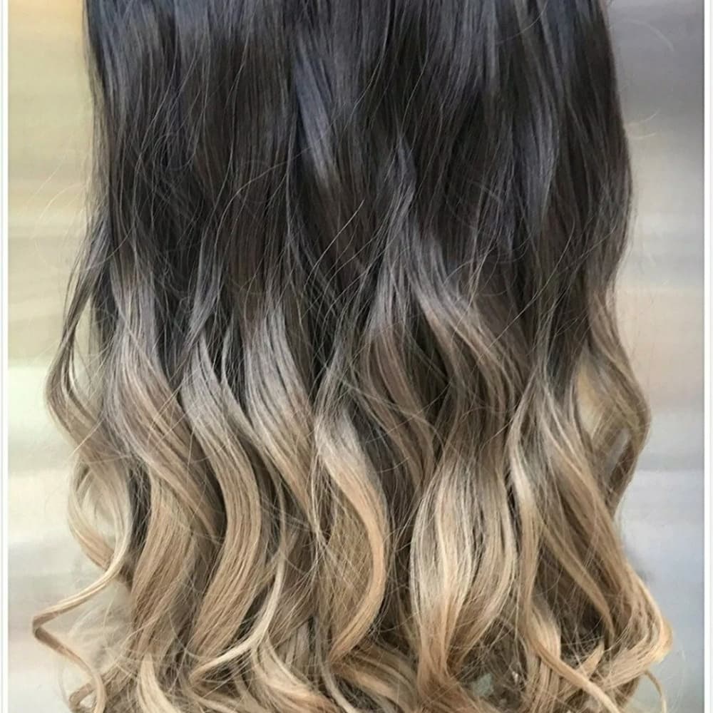 Brown Blonde Ombre Full Head Clip in Extension - Thumbnail 3