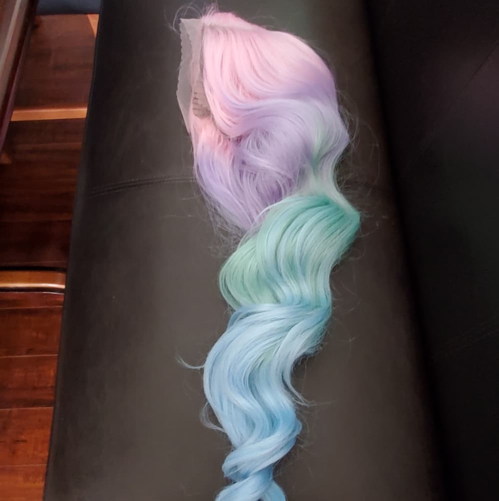 Rainbow Beauty Wavy Lace Front Wig - Thumbnail 12