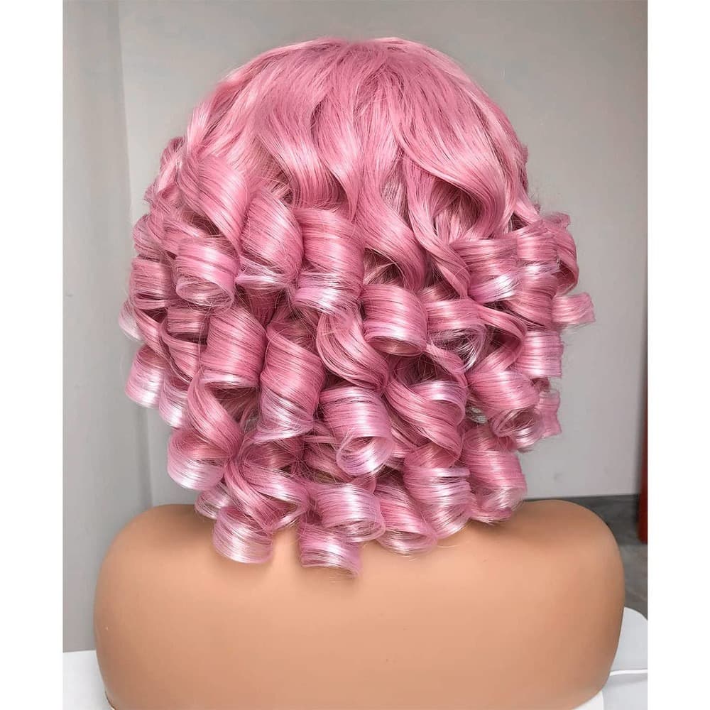 Pink Wavy Full Wig