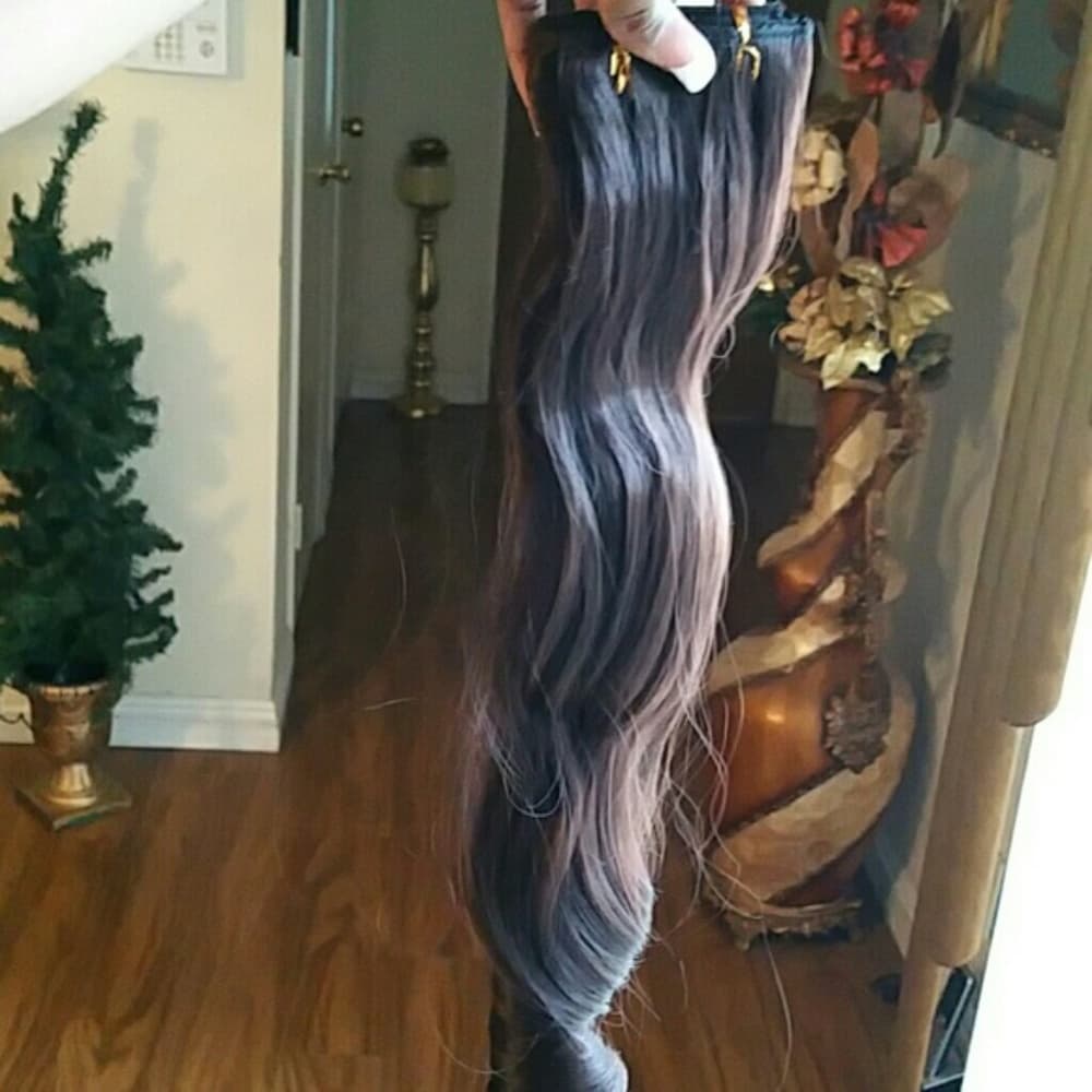 Dark Brown Wavy Full Head clip in Extension - Thumbnail 2