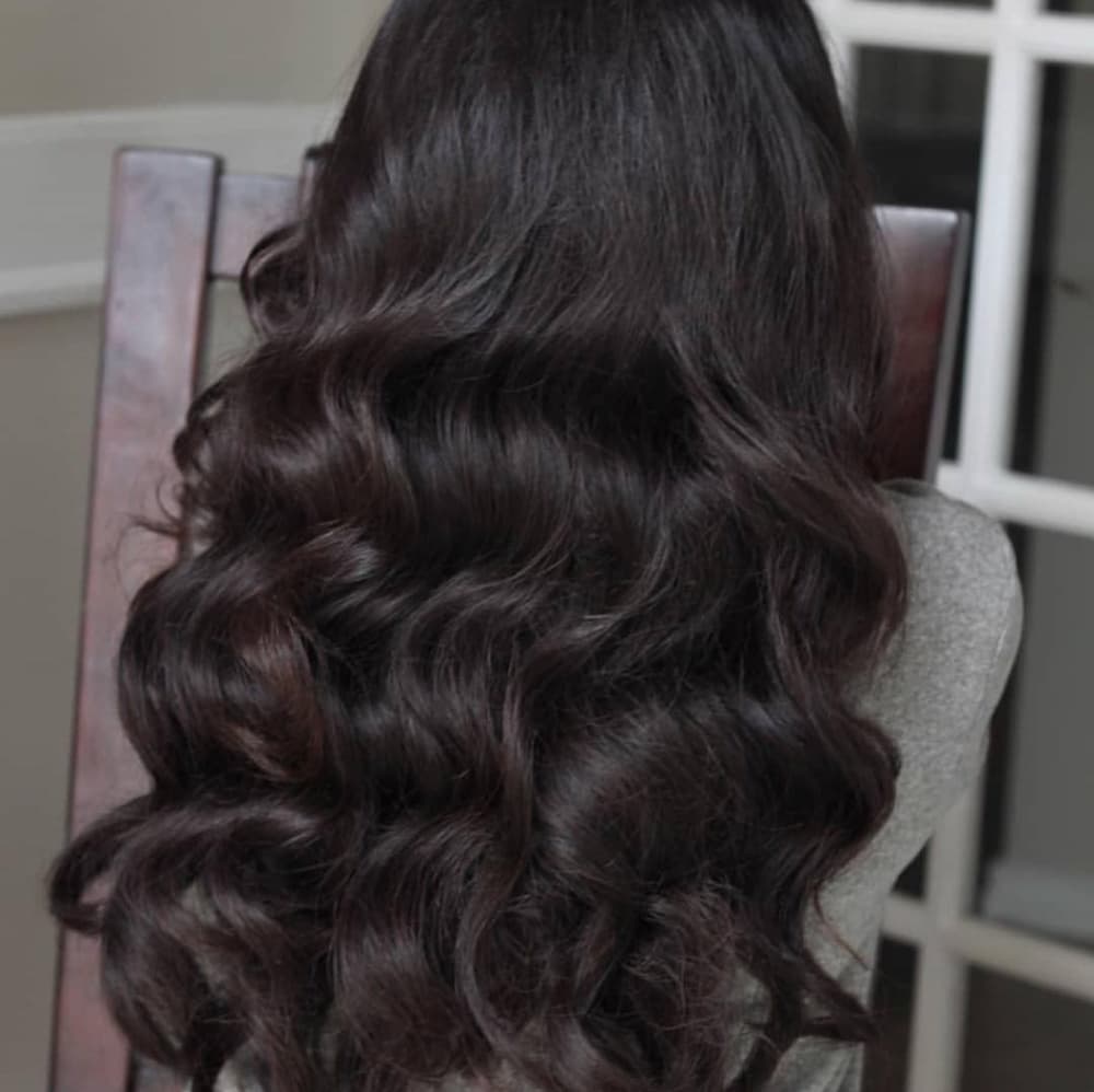 Dark Brown Wavy Full Head clip in Extension - Thumbnail 5