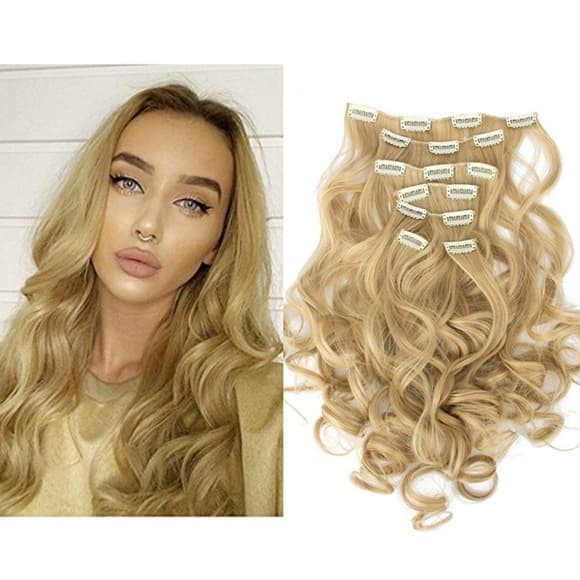 Dark Blonde Full Head clip in Extension - Thumbnail 3