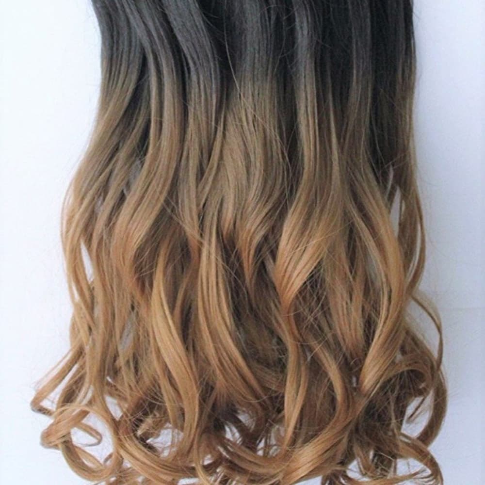 Black to Honey Blonde Full Head Clip in Extension - Thumbnail 2