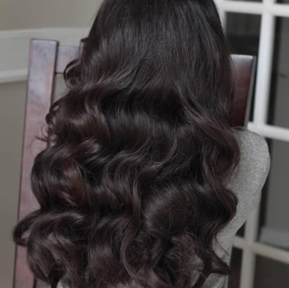 Dark Brown Wavy Full Head clip in Extension - Thumbnail 6