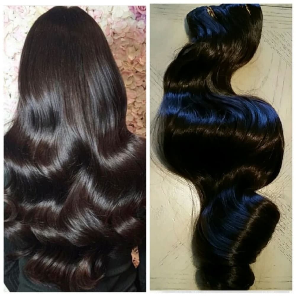 Dark Brown Wavy Full Head clip in Extension - Thumbnail 4