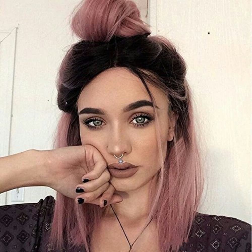 Ombre Pink Beauty Lacefront Wig - Thumbnail 6
