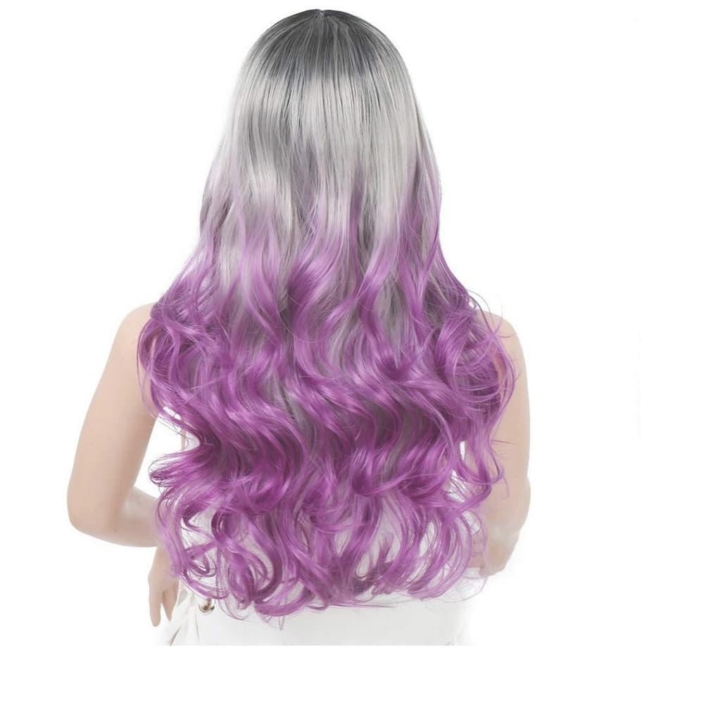 Ombre Purple Beauty Wavy Wig - Thumbnail 4
