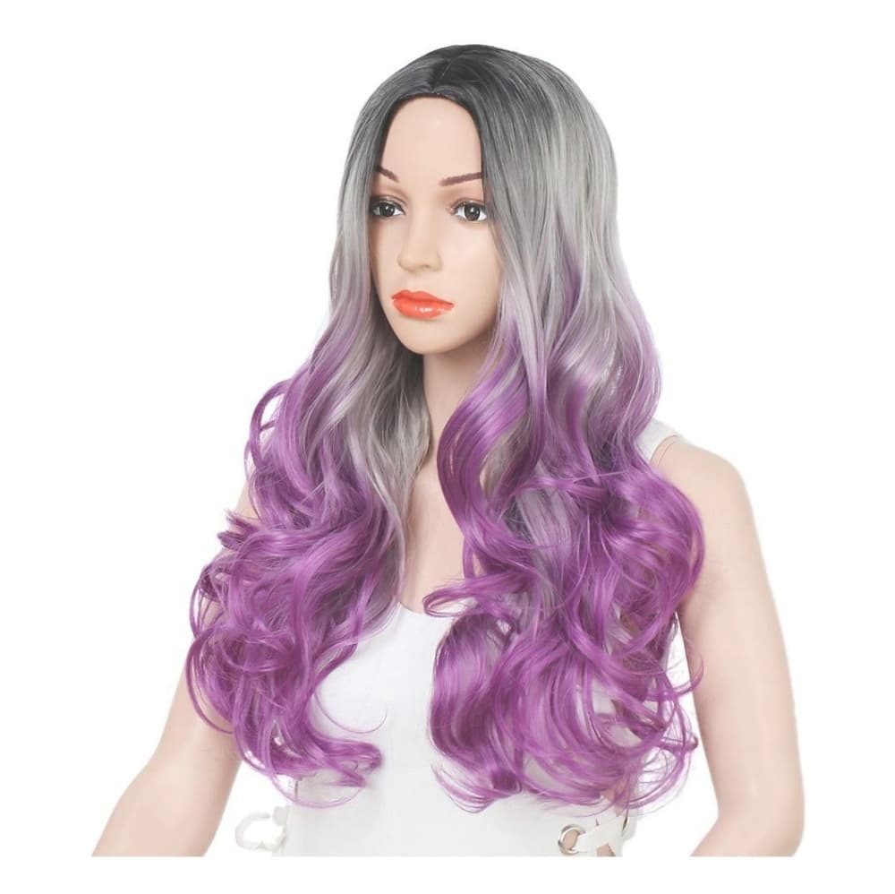 Ombre Purple Beauty Wavy Wig - Thumbnail 5