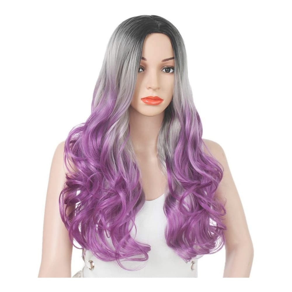 Ombre Purple Beauty Wavy Wig - Thumbnail 6