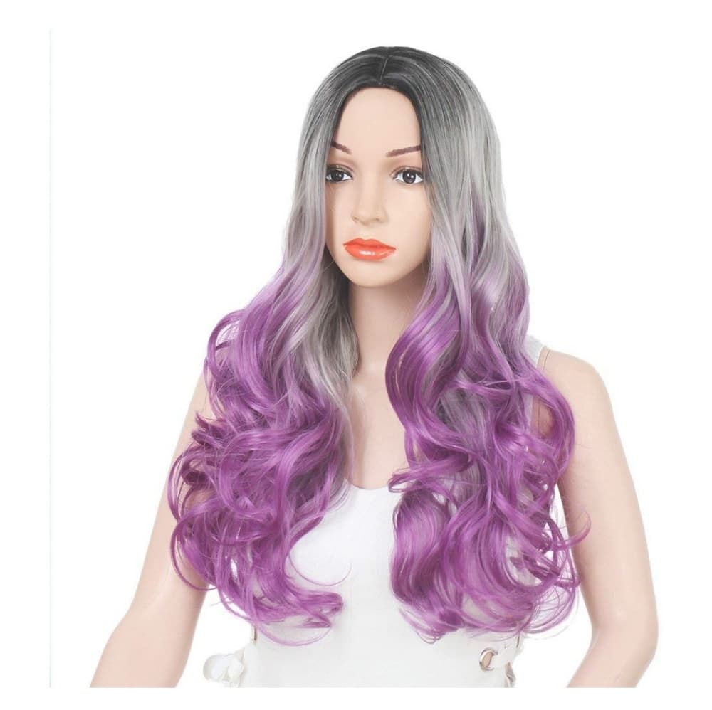 Ombre Purple Beauty Wavy Wig - Thumbnail 2