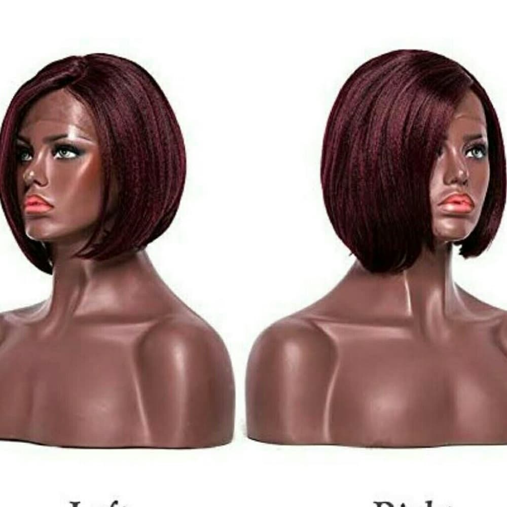 Dark Burgundy Lace Front Wig - Thumbnail 2