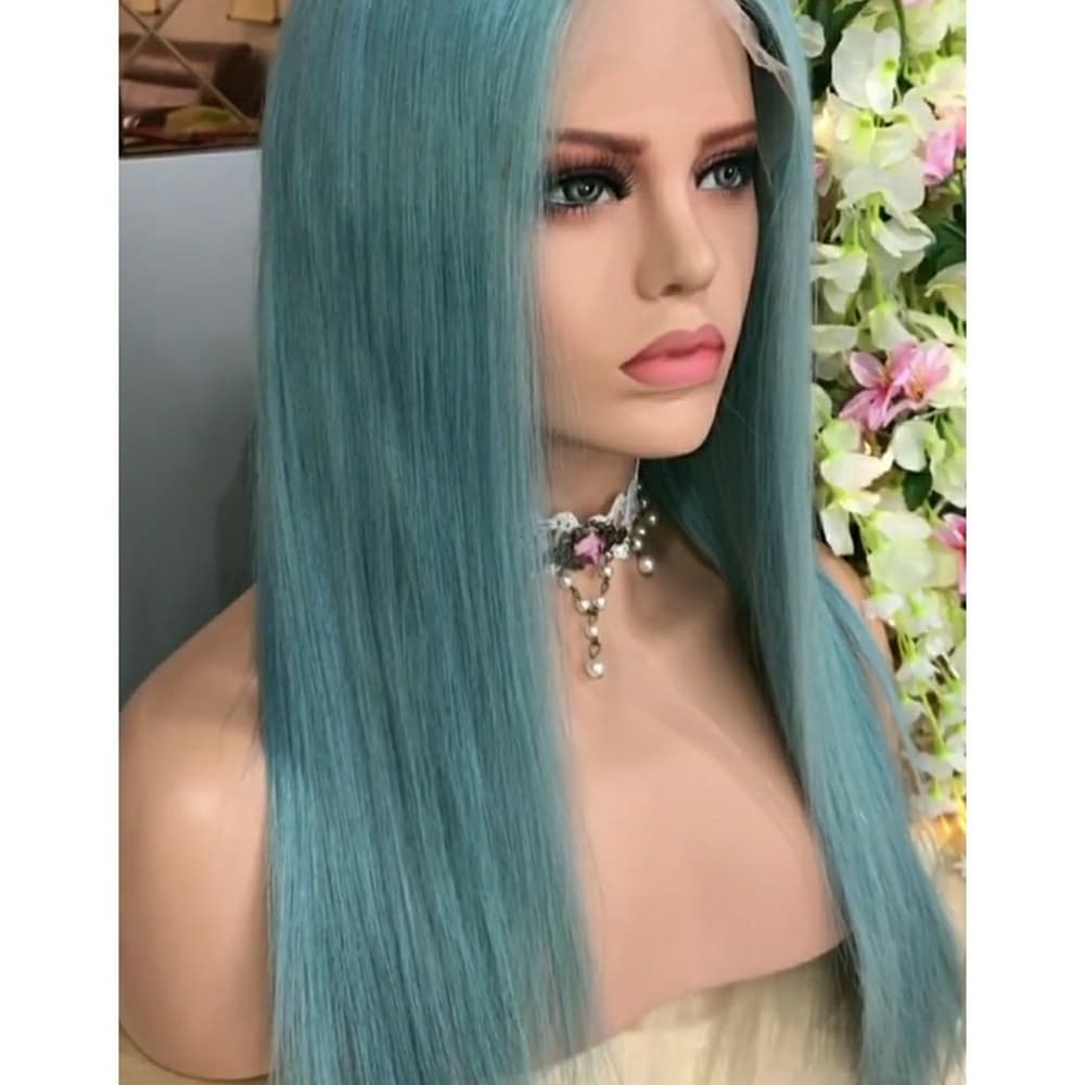 Greenish Blue Full lace wig 20-22 inches - Thumbnail 2