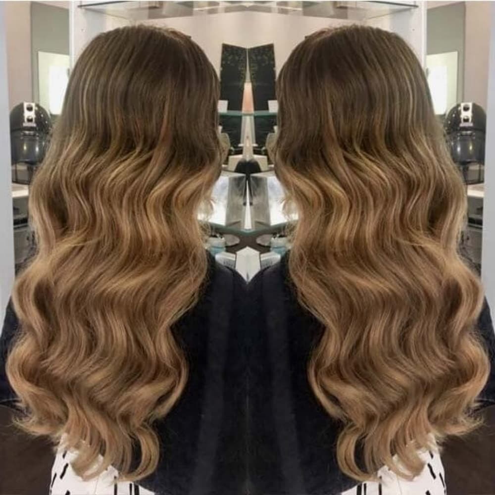 Light Light Brown Human Hair Clip in Extension - Thumbnail 4