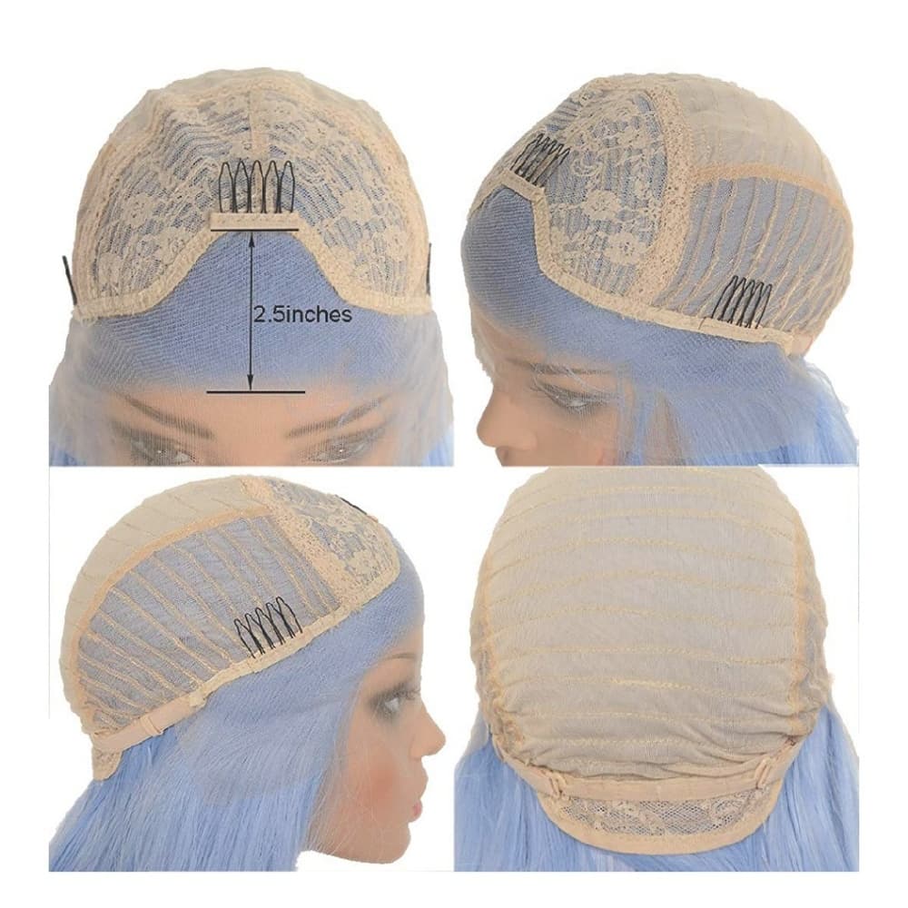 Light Blue Lace Front Wig - Thumbnail 4