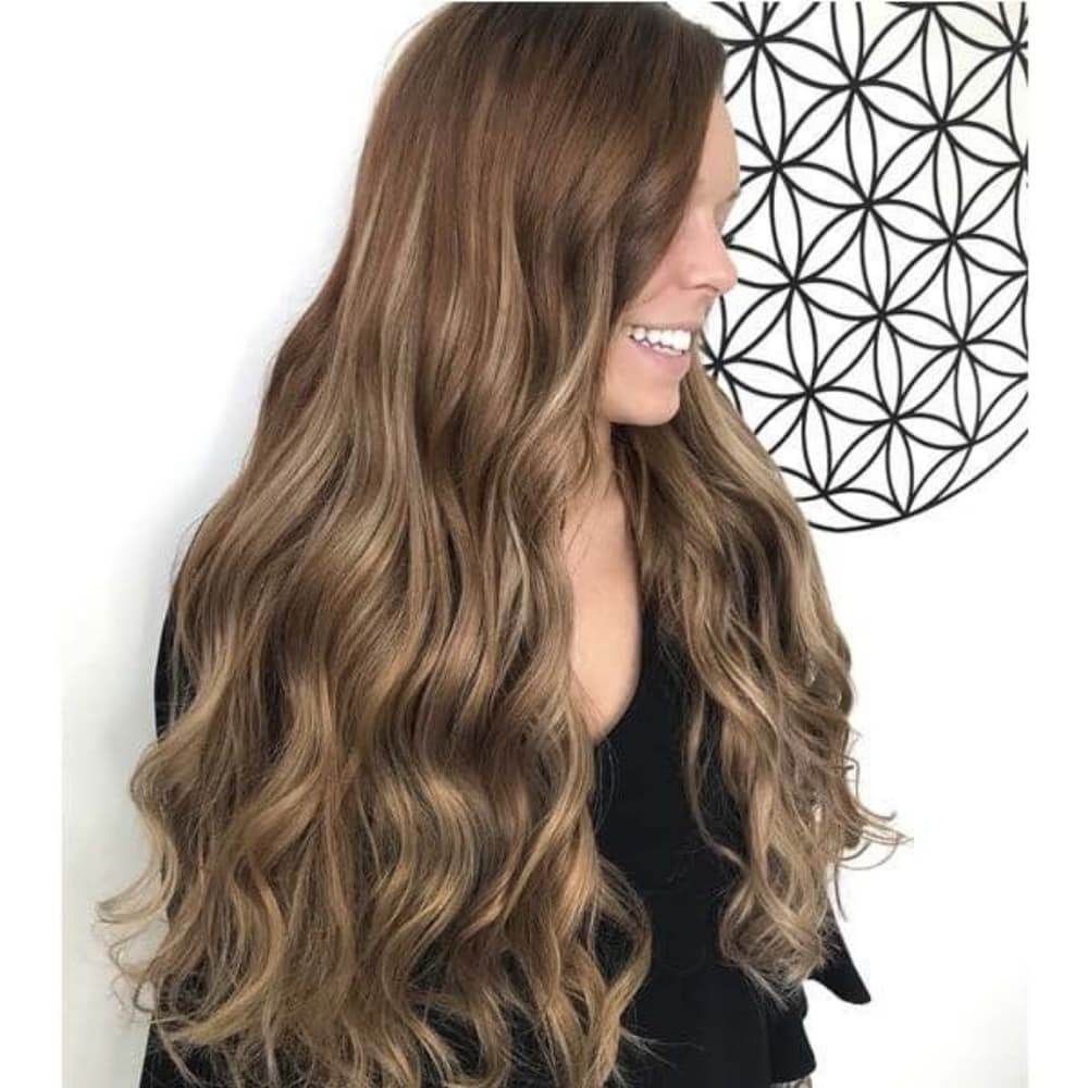Light Light Brown Human Hair Clip in Extension - Thumbnail 3