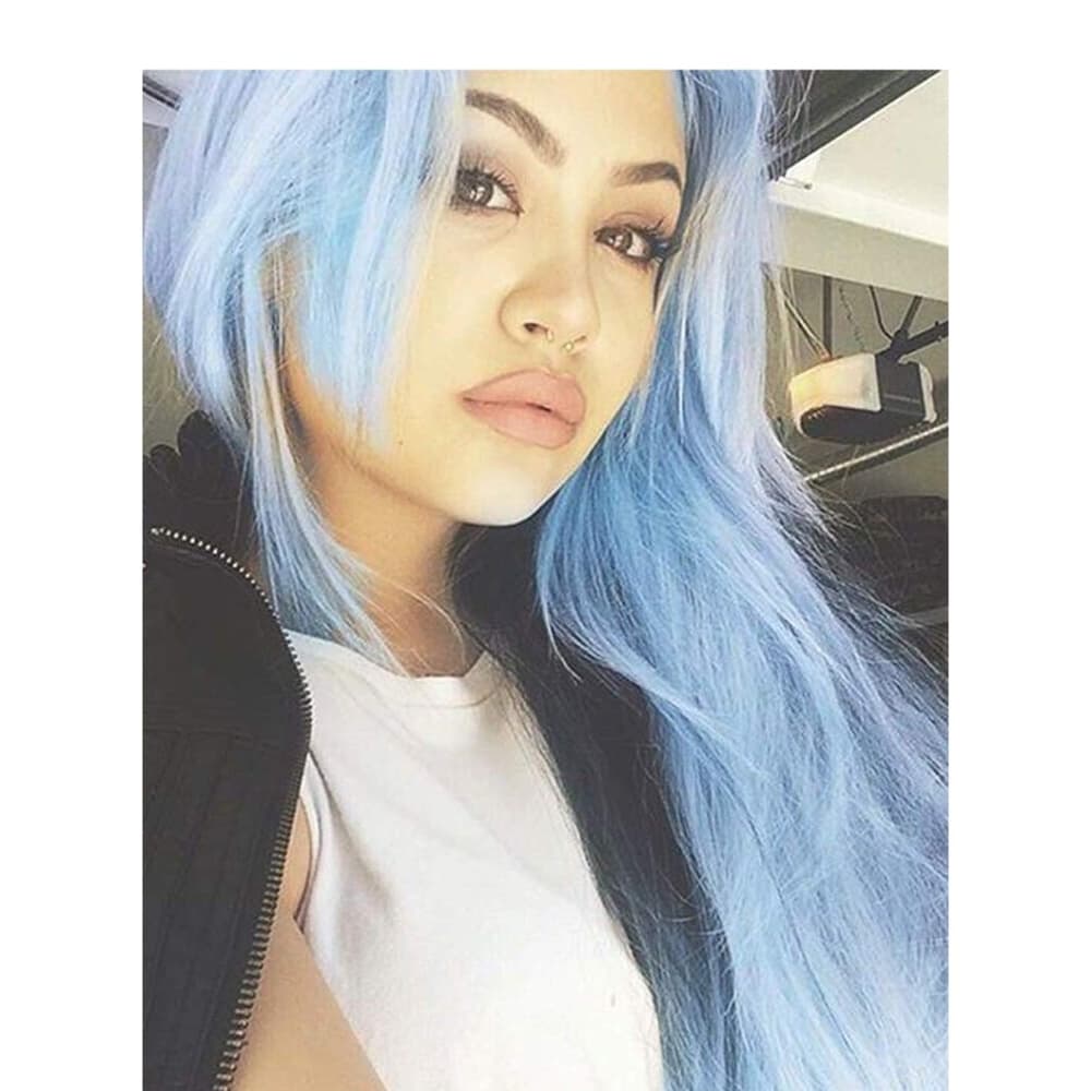 Light Blue Lace Front Wig - Thumbnail 5