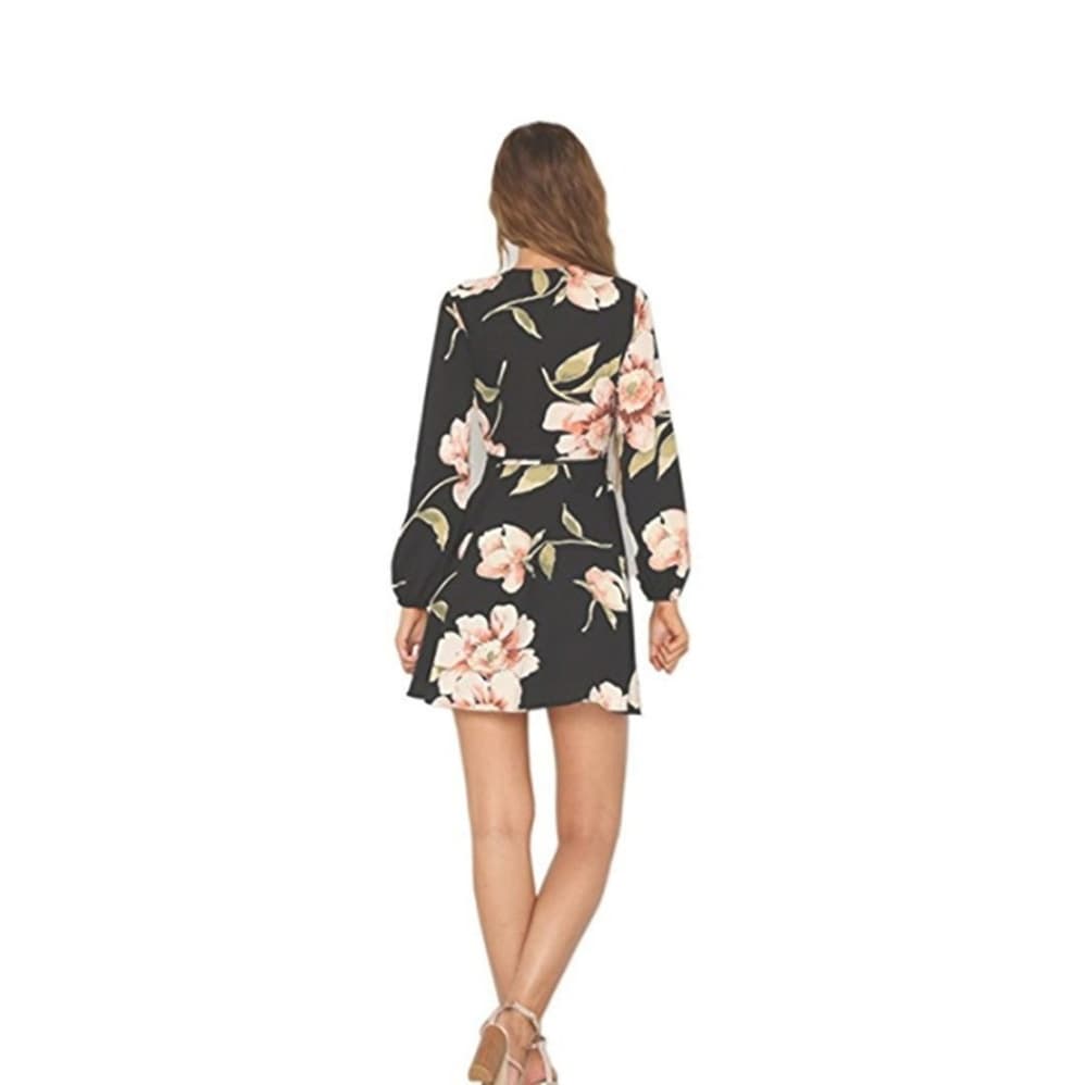 Black Flower Beauty Dress - Thumbnail 2