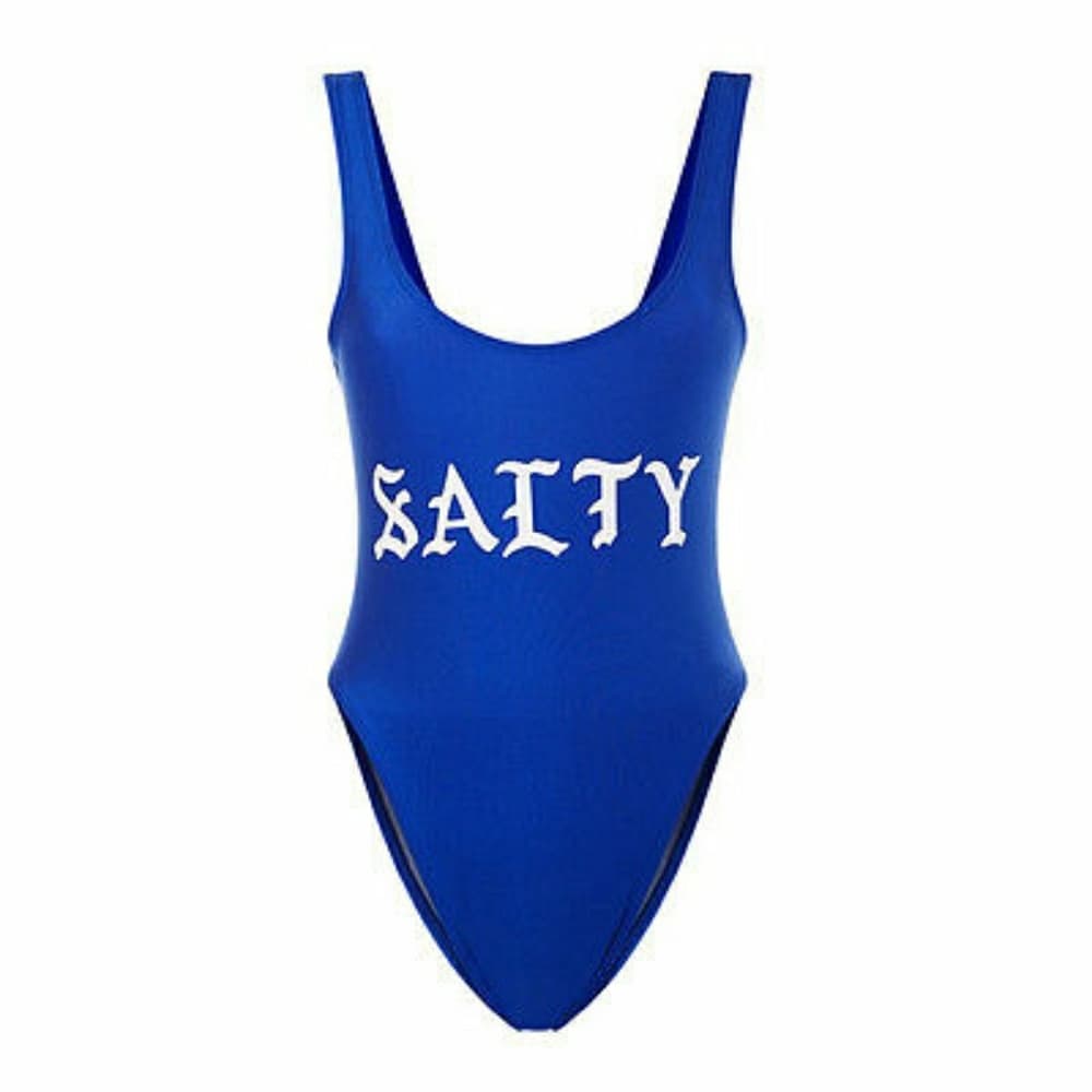 Salty Blue One Piece Bikini - Thumbnail 4
